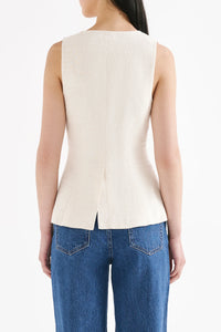 CLIO LINEN VEST | NATURAL