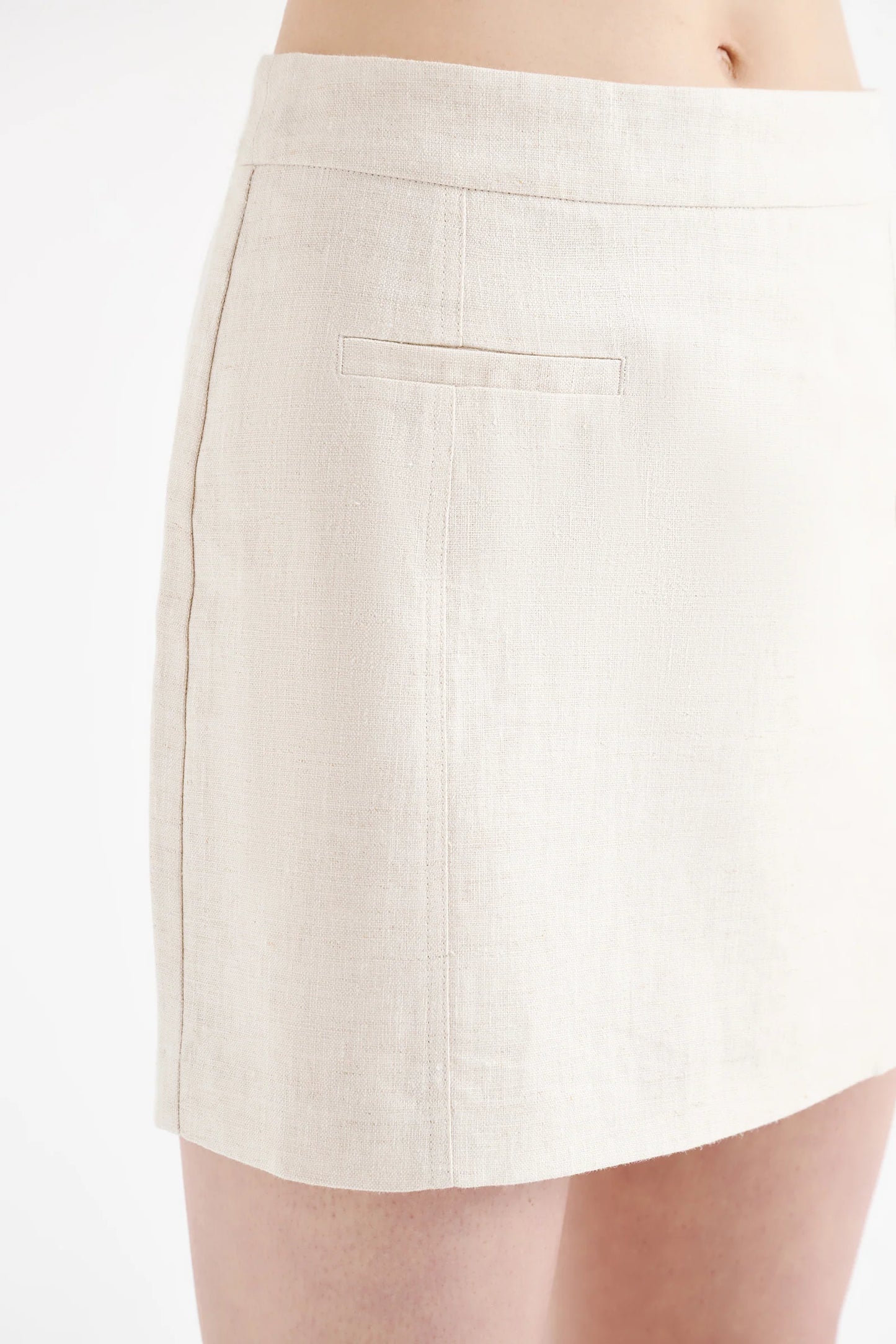 CLIO LINEN MINI SKIRT | WHITE