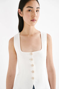 CLIO LINEN VEST | WHITE