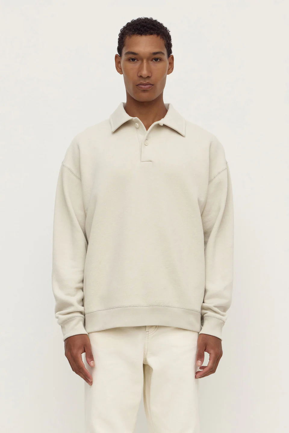 NEWPORT FLEECE POLO | LIMESTONE