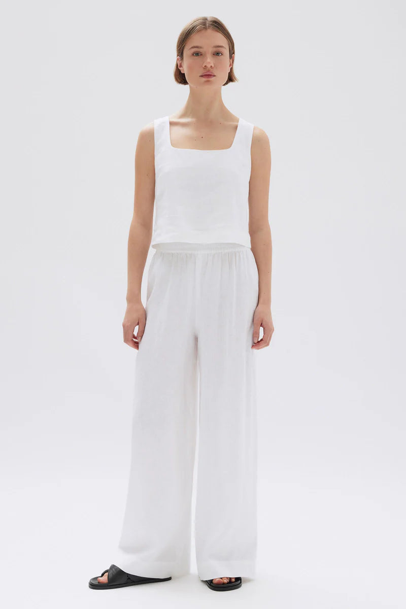 GEORGINA LINEN TOP | WHITE