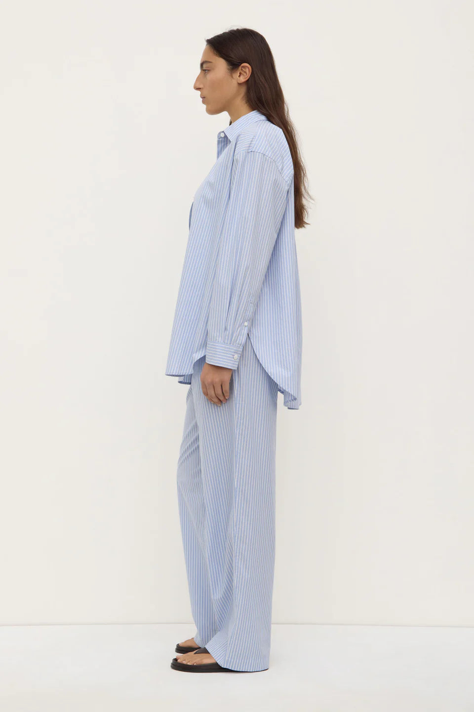 NIXIE STRIPE LONG SLEEVE SHIRT | BLUE/WHITE STRIPE