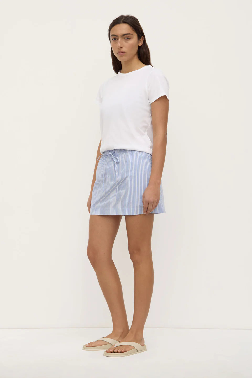 NIXIE STRIPE MINI SKIRT | BLUE/WHITE STRIPE