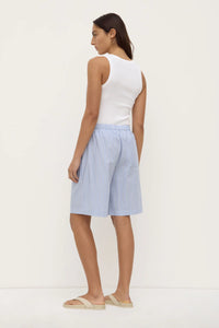 NIXIE STRIPE LONGLINE SHORT | BLUE/WHITE STRIPE