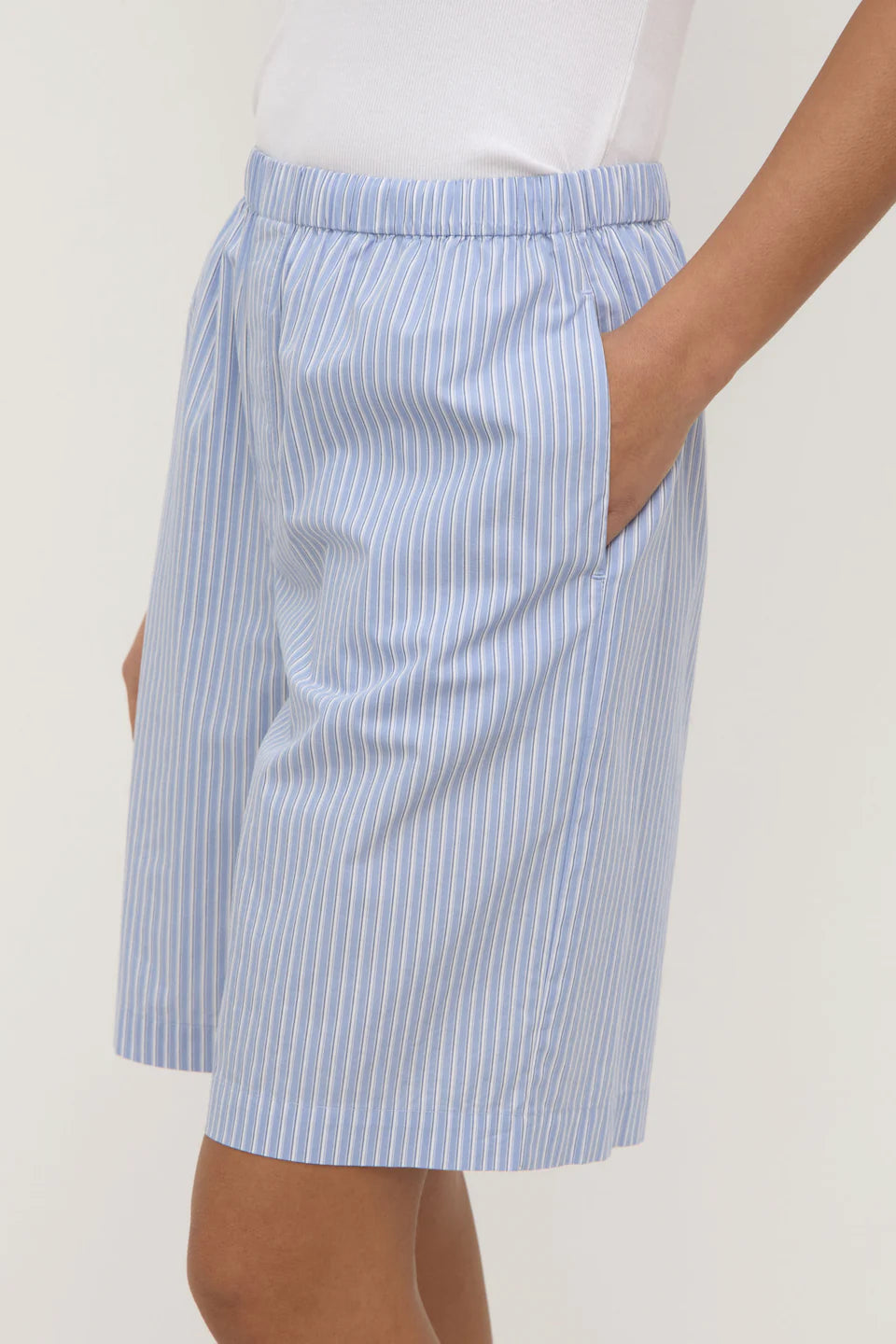 NIXIE STRIPE LONGLINE SHORT | BLUE/WHITE STRIPE