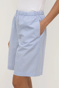 NIXIE STRIPE LONGLINE SHORT | BLUE/WHITE STRIPE