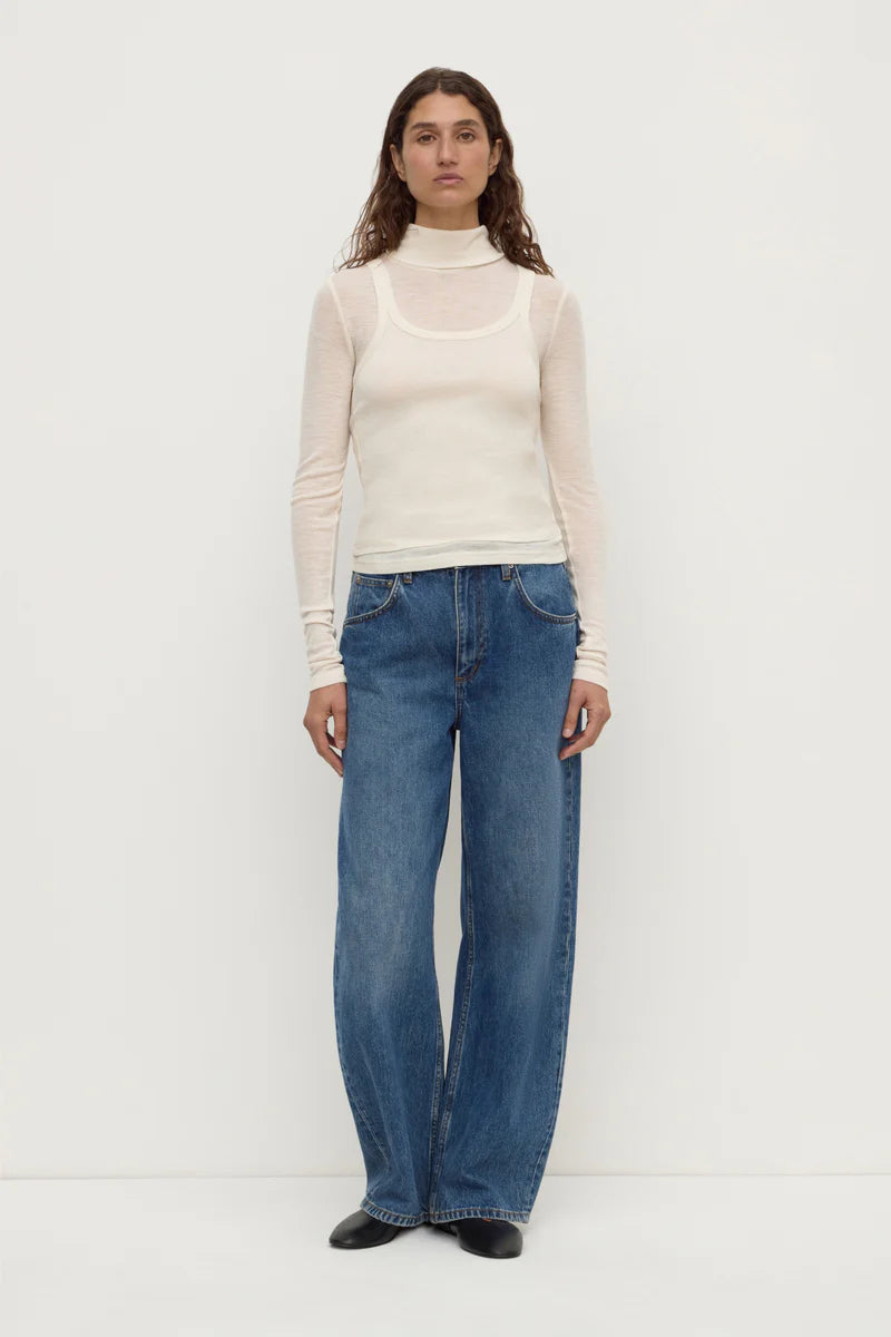 NORA MERINO WOOL LAYERED TURTLENECK | SNOW