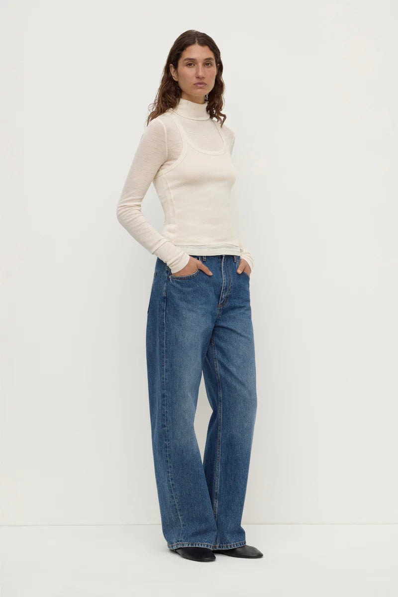 NORA MERINO WOOL LAYERED TURTLENECK | SNOW