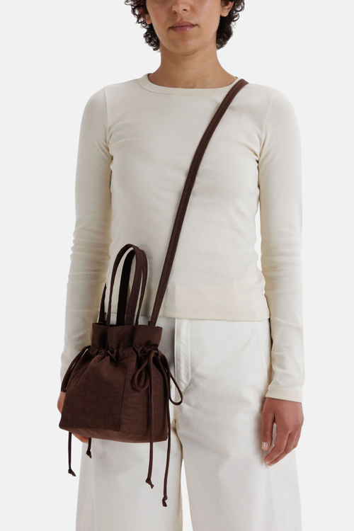 Baggu Nylon Drawstring Bag Coffee