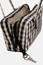 Nylon Bowler Bag Black and Cream Gingham