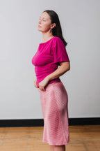 BARDOT RUCHED TOP | MAGENTA