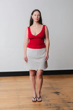 RUCHED PLUNGE TOP | ROSSA