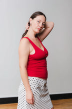 RUCHED PLUNGE TOP | ROSSA
