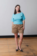 BARDOT RUCHED TOP | ACQUA