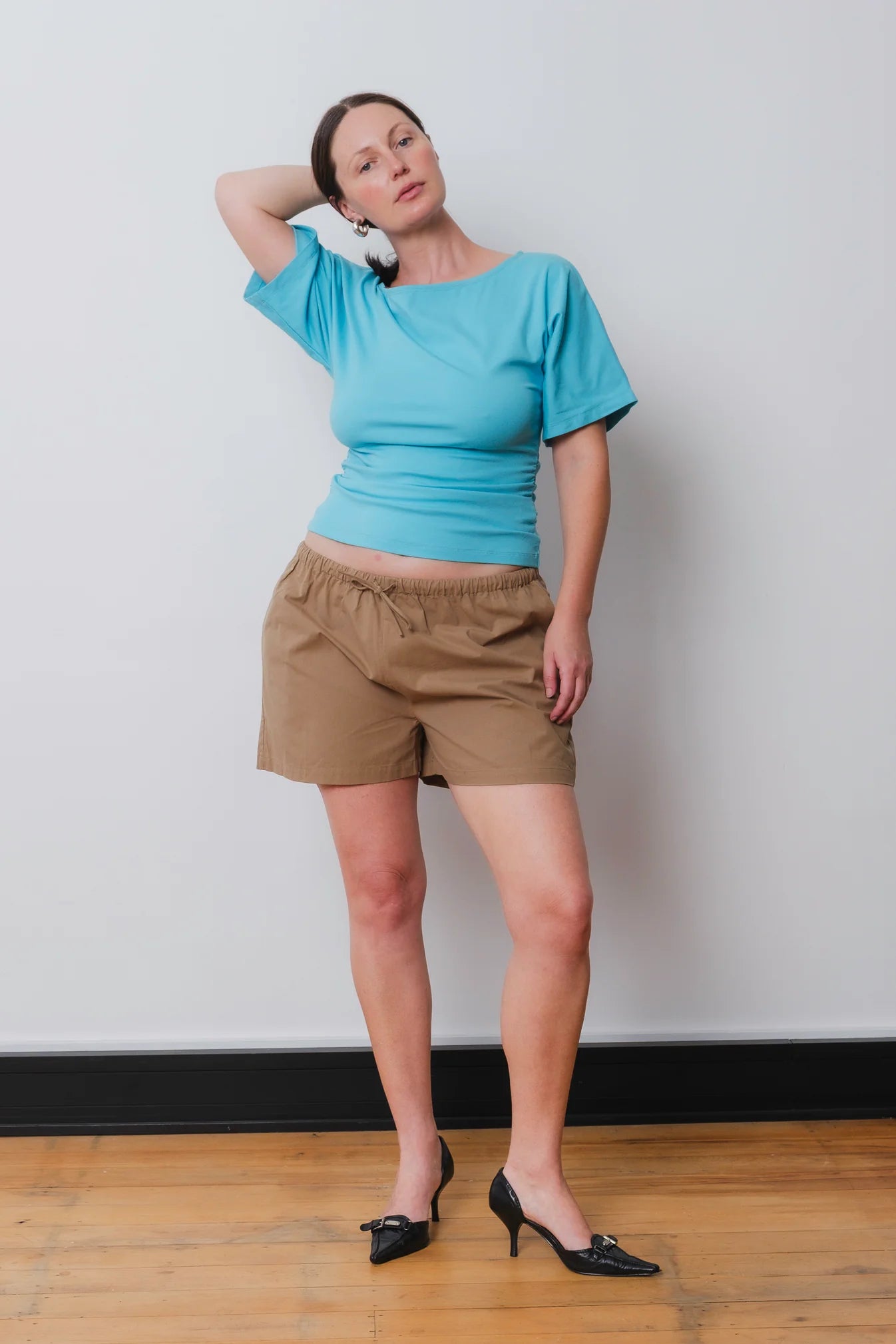 BARDOT RUCHED TOP | ACQUA