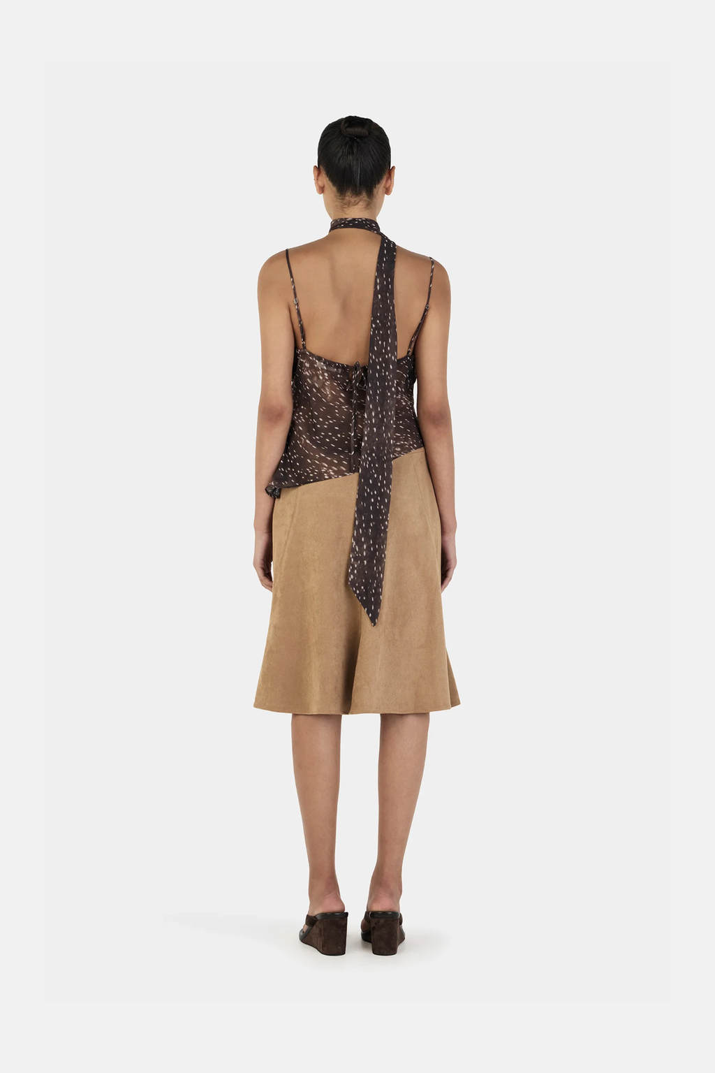 OWNLEY GUILIA MIDI SKIRT TAN