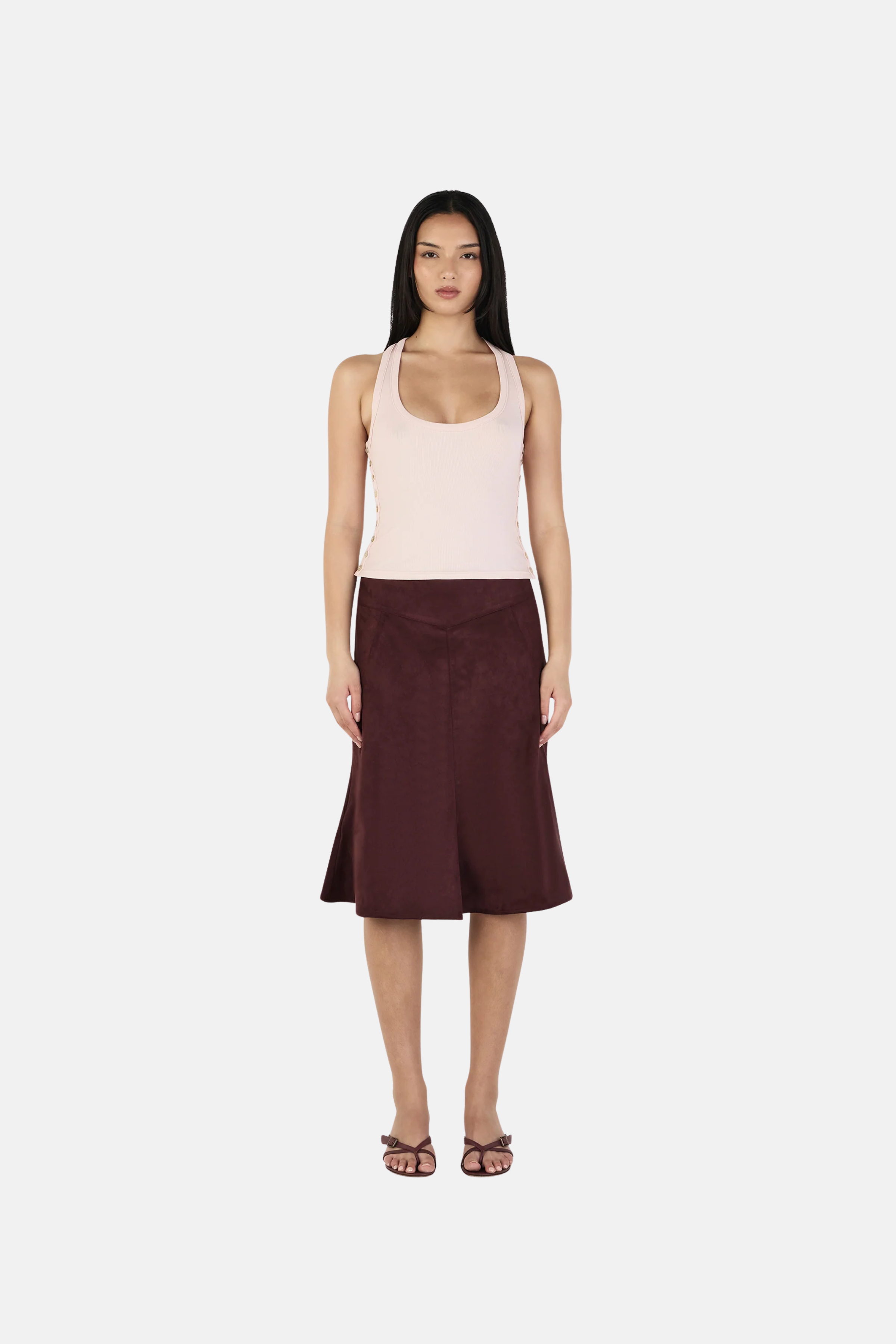 OWNLEY GUILIA MIDI SKIRT COCOA