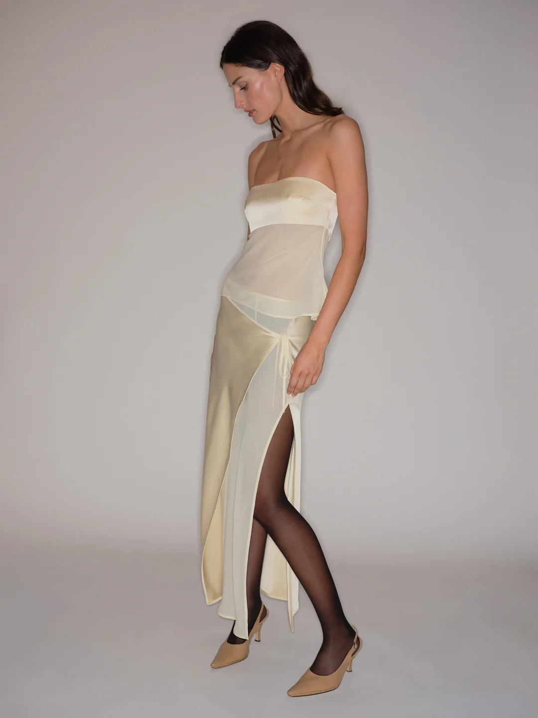 RICKY MIDI SKIRT | BUTTERCREAM