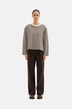 ORGANIC STRIPE LS TEE | ESPRESSO STRIPE