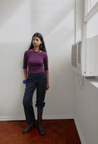 Olga Joan Bateau 3/4 Top Aubergine