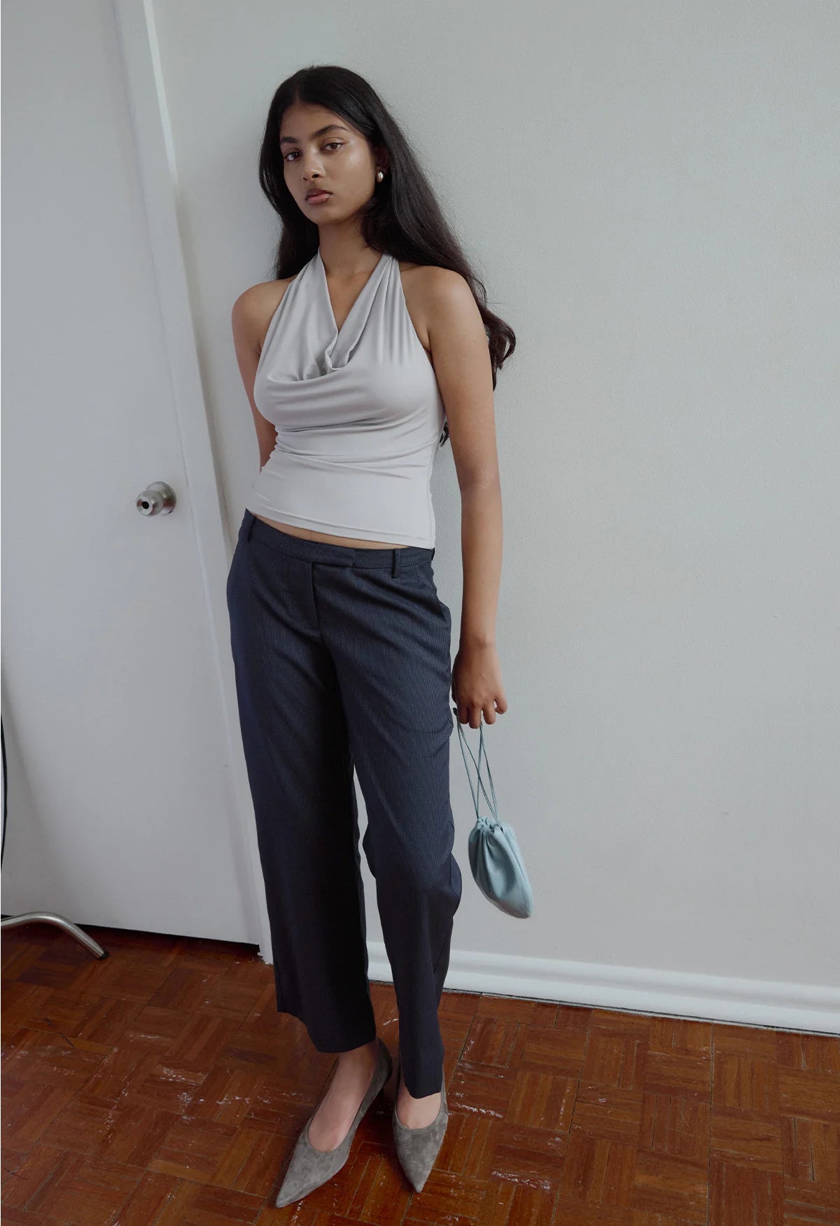 OLGA JOAN COWL NECK TOP