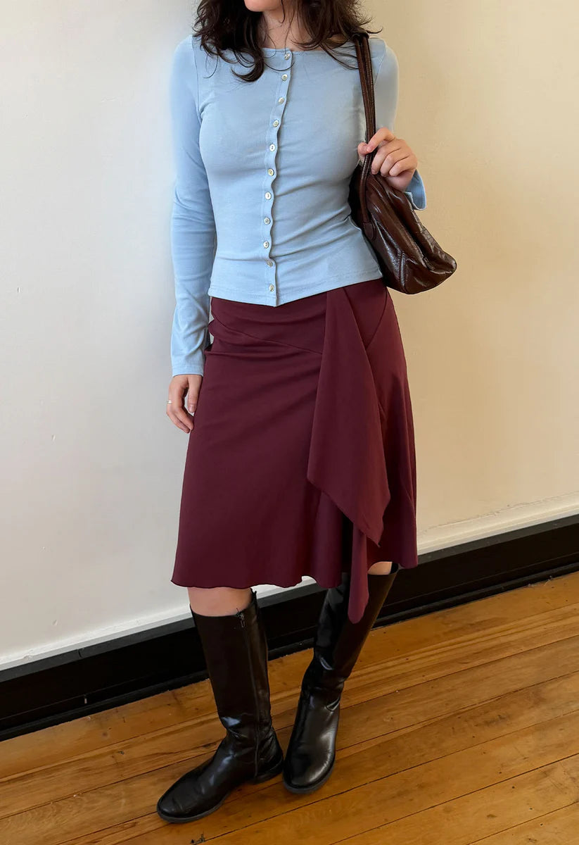FLOUNCE FRONT SKIRT | VINO