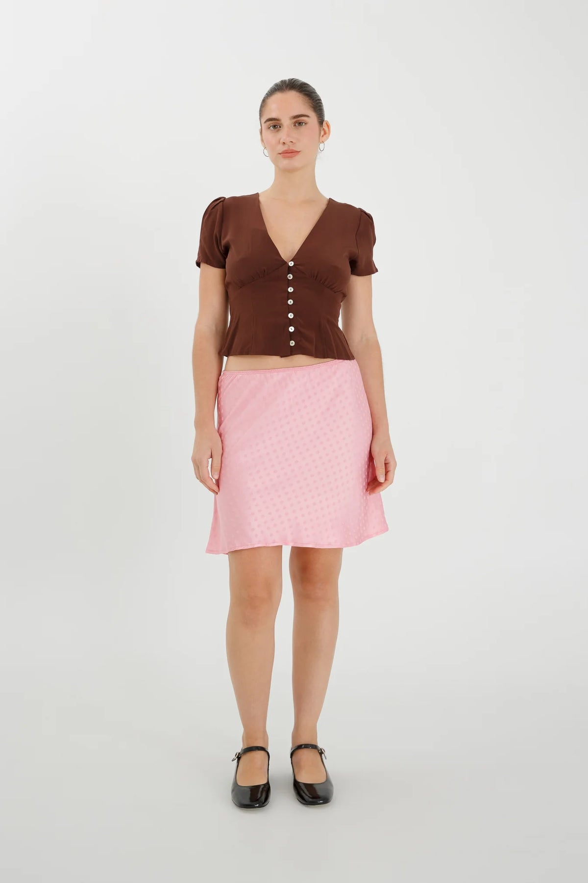 BIAS MINI SKIRT | JACQUARD ROSA