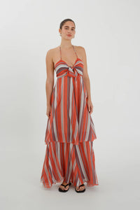 TIE FRONT TIERED DRESS | CORALLO