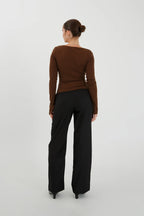 BUTTON THROUGH LONG SLEEVE TOP | CIOCCO