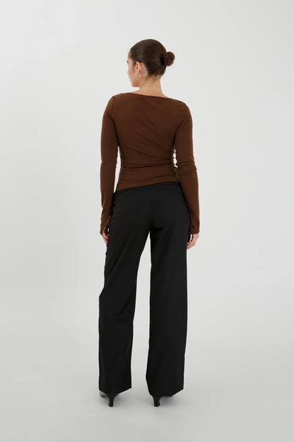 BUTTON THROUGH LONG SLEEVE TOP | CIOCCO