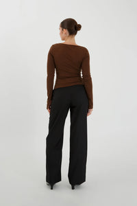 BUTTON THROUGH LONG SLEEVE TOP | CIOCCO