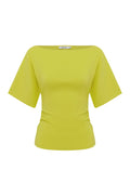 BARDOT RUCHED TOP | CHARTREUSE