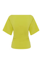 BARDOT RUCHED TOP | CHARTREUSE