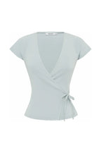 CAP-SLEEVE WRAP TOP | PERLA