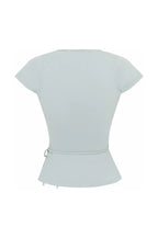 CAP-SLEEVE WRAP TOP | PERLA