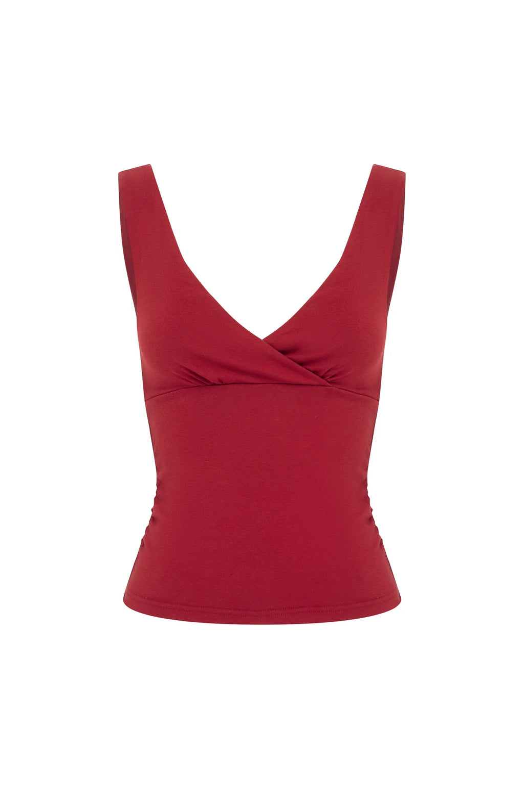 RUCHED PLUNGE TOP | ROSSA