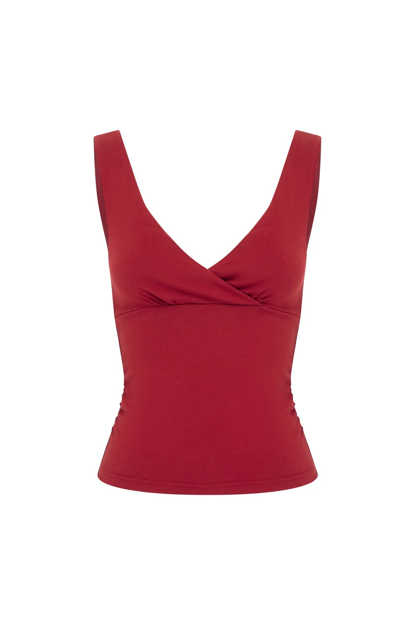 RUCHED PLUNGE TOP | ROSSA