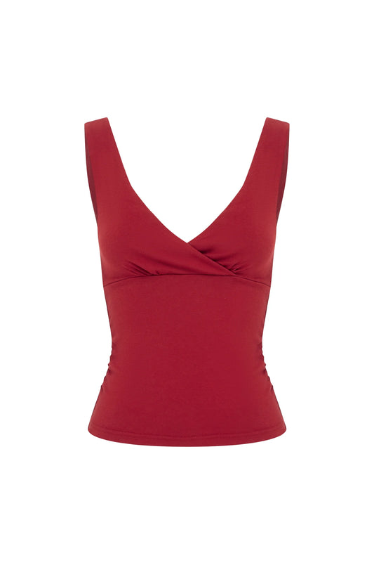 RUCHED PLUNGE TOP | ROSSA