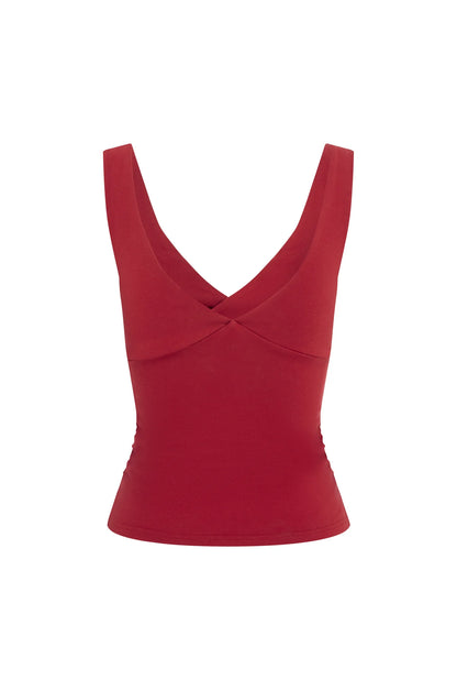 RUCHED PLUNGE TOP | ROSSA