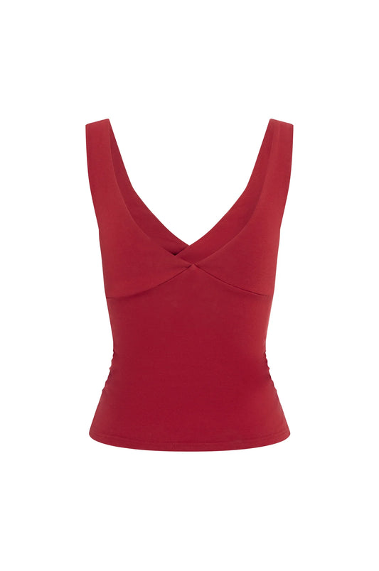 RUCHED PLUNGE TOP | ROSSA