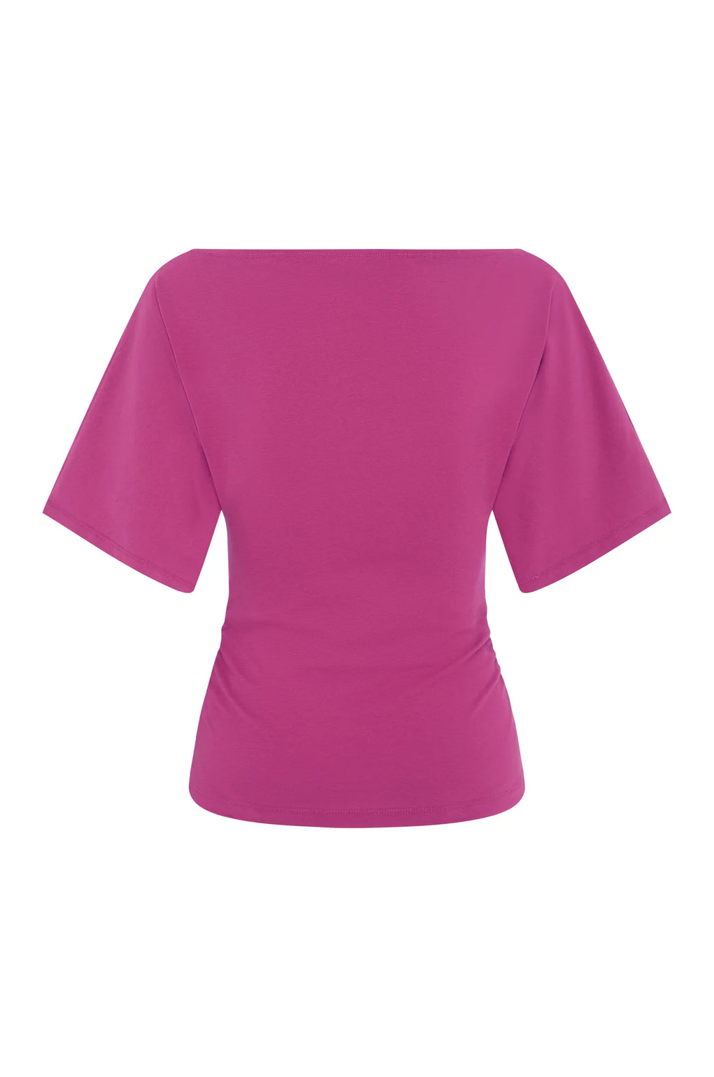 BARDOT RUCHED TOP | MAGENTA