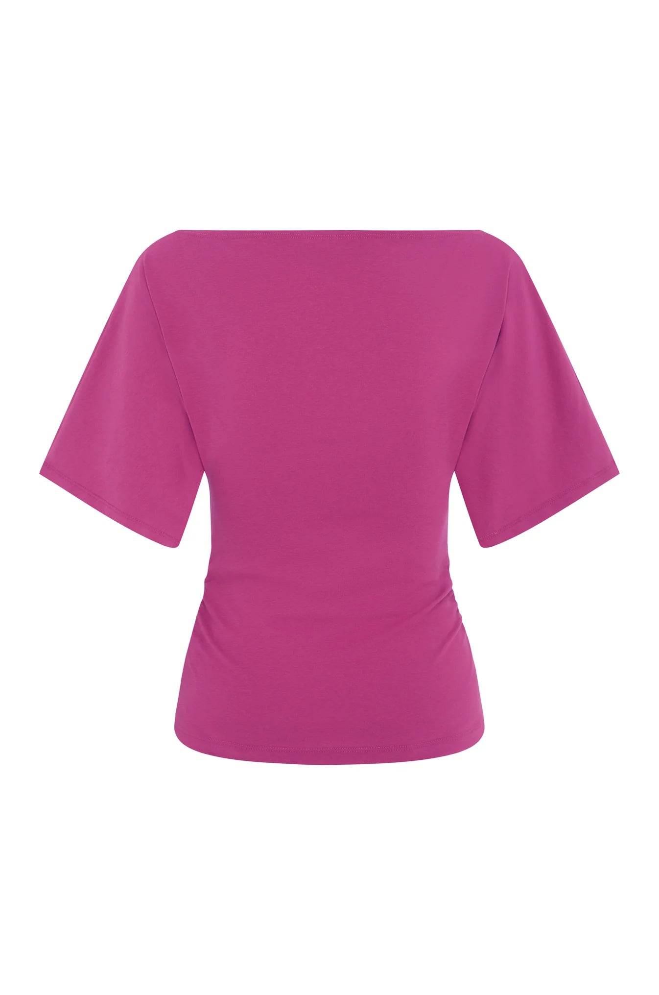 BARDOT RUCHED TOP | MAGENTA