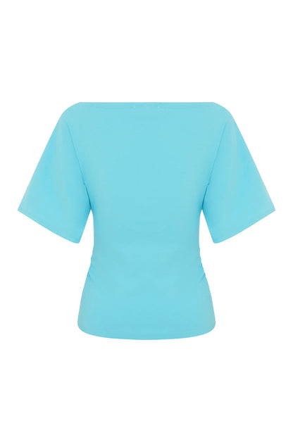 BARDOT RUCHED TOP | ACQUA