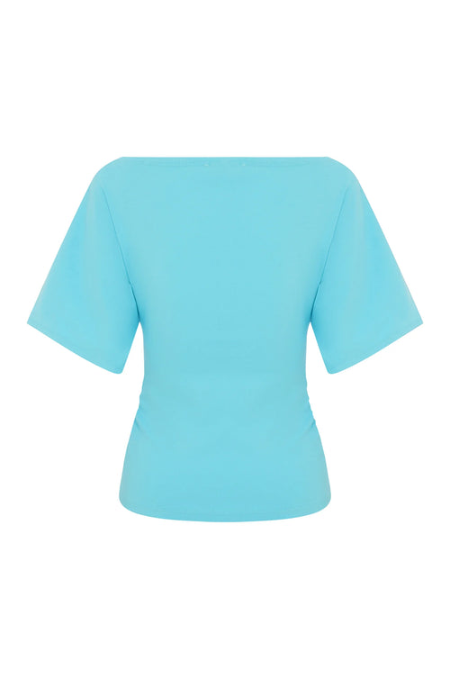 BARDOT RUCHED TOP | ACQUA