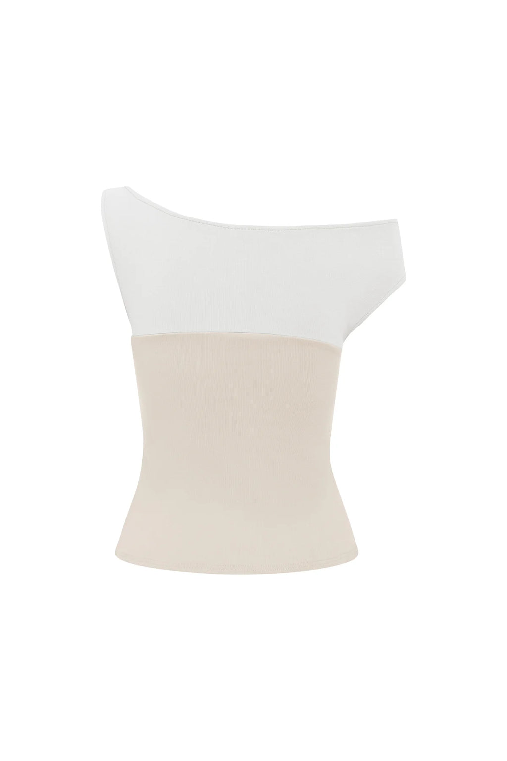 ASYM BARDOT TOP  | LATTE
