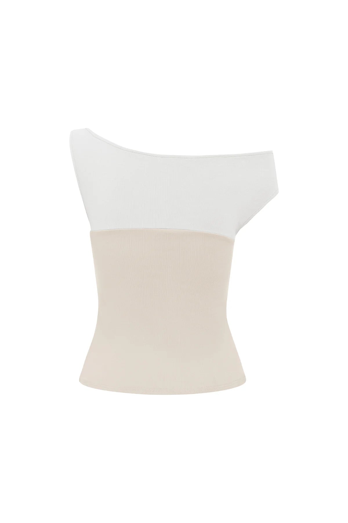 ASYM BARDOT TOP  | LATTE