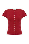 BUTTON THROUGH TEE | ROSSA