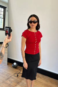 BUTTON THROUGH TEE | ROSSA