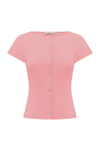 BUTTON THROUGH TEE | ROSA