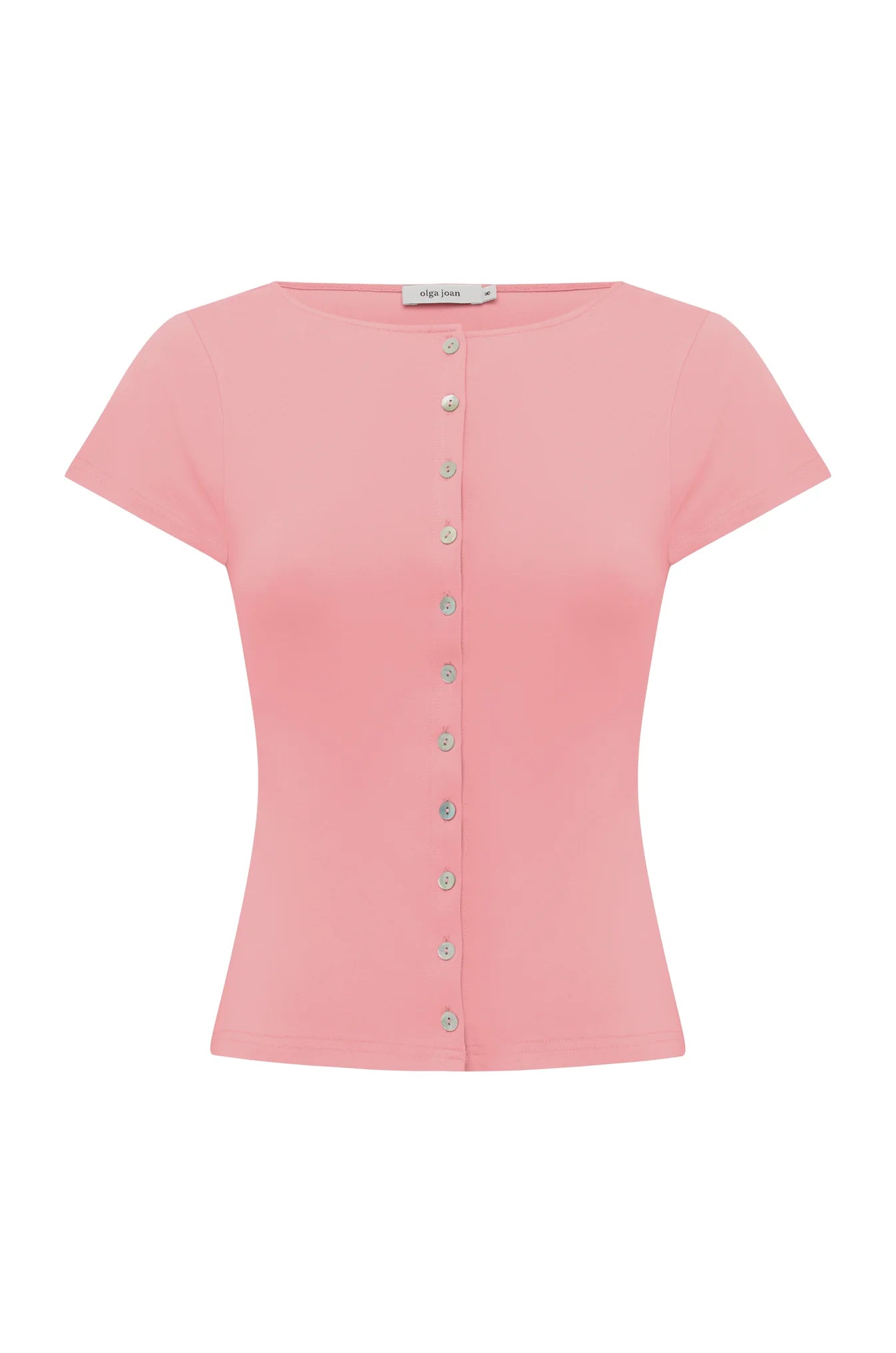 BUTTON THROUGH TEE | ROSA